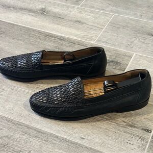 Bally Carmelo Woven Leather Loafer Men’s Shoe 10M Made In Italy Old Money